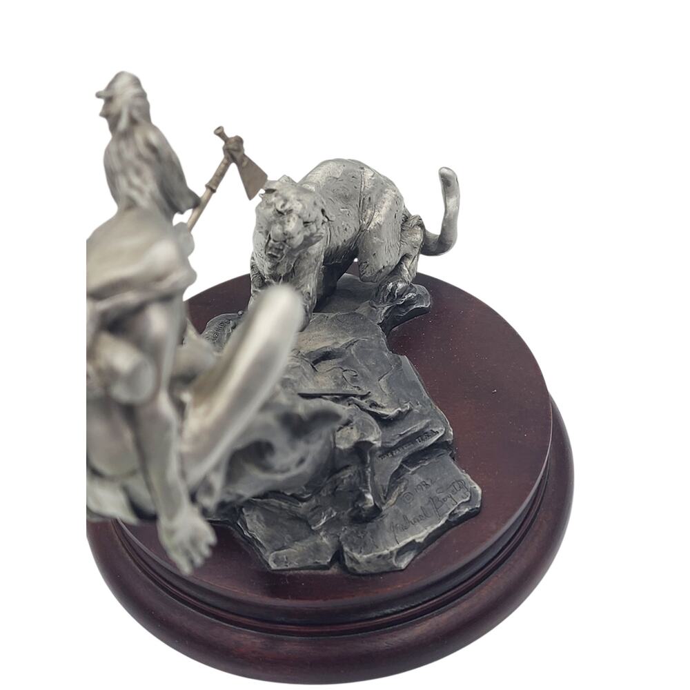 Chilmark Gros Ventre Moment of Truth Michael Boyett 82 Pewter Sculpture Western - Picture 9 of 16